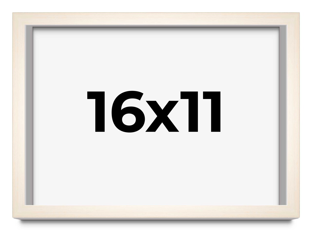 11x16 Minimalist Picture Frame with UV-Resistant Acrylic & Acid Free Backing, Available in 6 Finishes - Black, Brown, Silver, Grey, Natural, and White